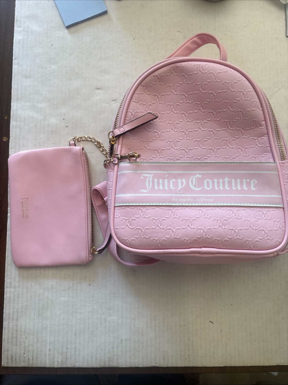 Juicy Couture Light Pink Mini Backpack with Detachable Pouch